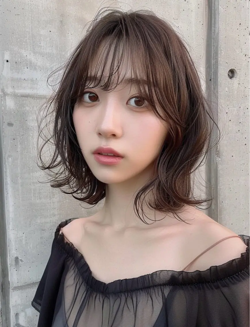 セミロング カラー 透明感カラー ボブ トリートメント カット ヘアカラー トリートメント 🌿透明感カラー レイヤーカットのヘアスタイル