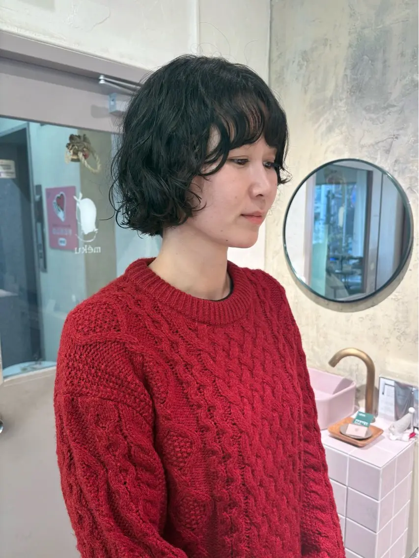 ショート パーマ カット パーマ karin🌛ボブ/ 透明感たっぷりカラーのヘアスタイル