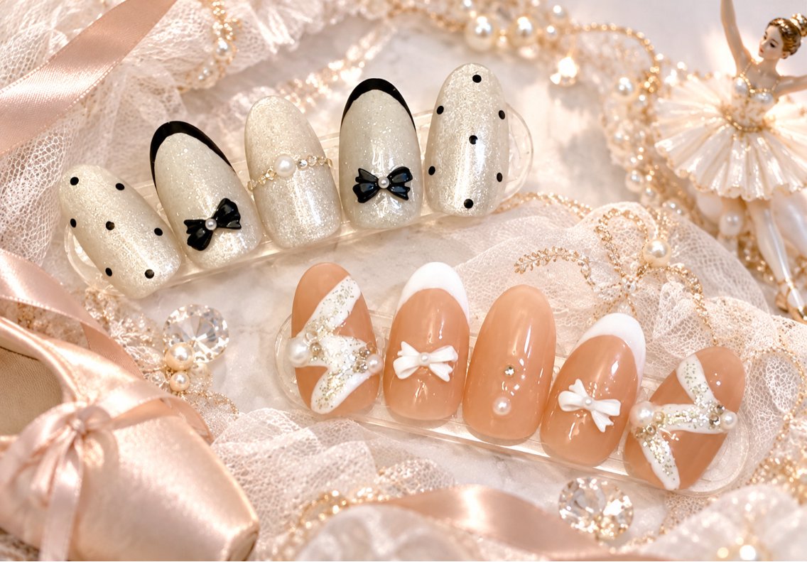 ネイル リボン ハンドネイル Rafinesse Nail salonのネイルデザイン