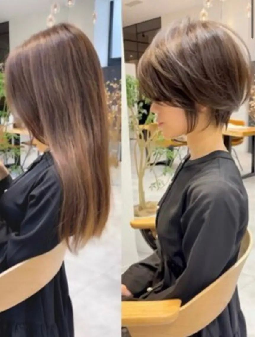 ショート カラー カット ヘアカラー トリートメント 白髪ぼかし/メイク 40代以上の女性限定のヘアスタイル