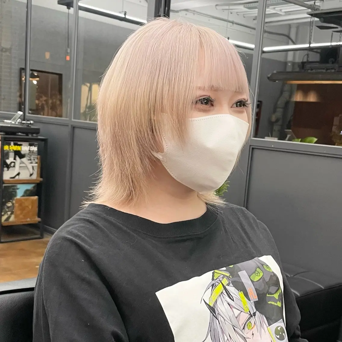 ショート カラー メンズ メンズブリーチ メンズウルフカット ベージュカラー ブリーチ ホワイトベージュ カット ヘアカラー トリートメント ヘアセット ✂︎ウルフ・ショート ✂︎MIKUNIのヘアスタイル