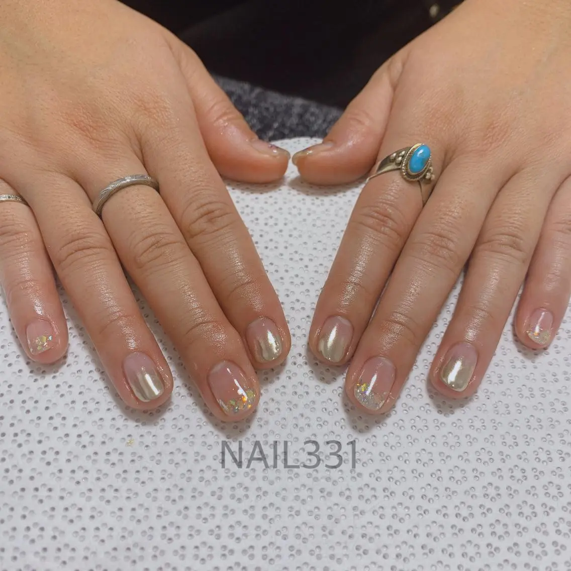 ネイル アートネイル キラキラネイル ミラーネイル 冬ネイル クリスマス フットネイル Nail 331のネイルデザイン