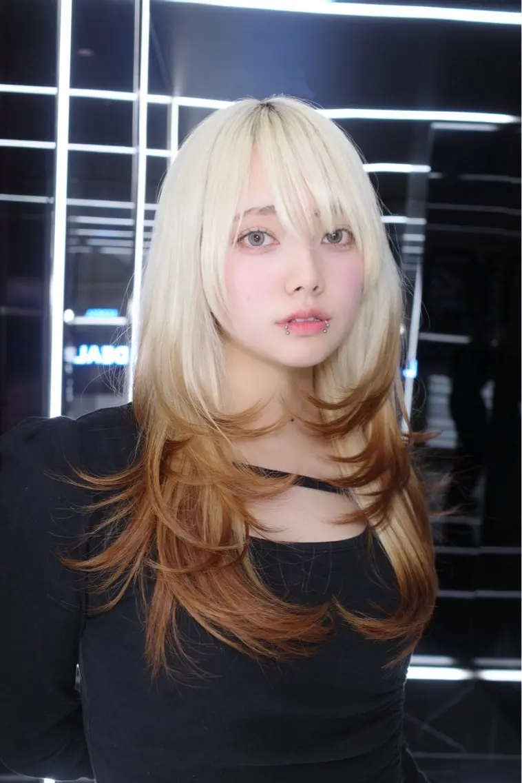 ロング ハイレイヤー レイヤーカット Rino/ハイトーン /ハイレイヤーカットのヘアスタイル