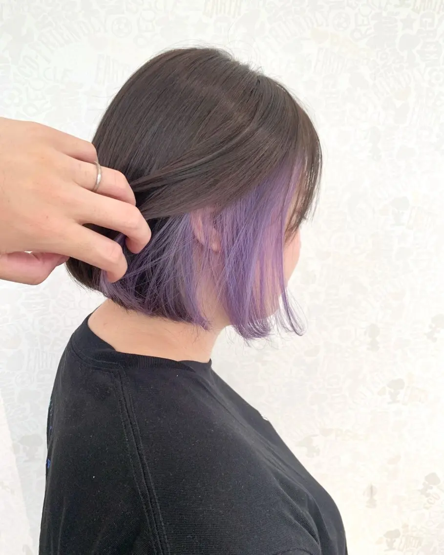 ショート カラー インナーカラー パープルカラー ムラヨシ ショータのヘアスタイル