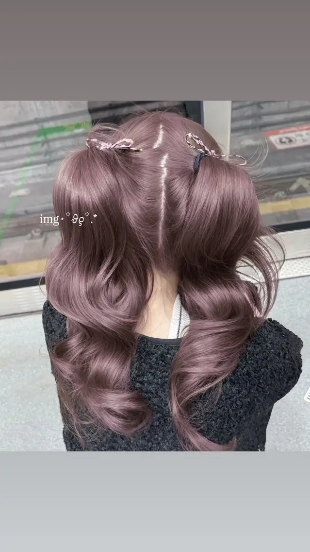 ロング ヘアカラー トリートメント 淡色ラベンダー♡ ニーナ🎀🦙のヘアスタイル