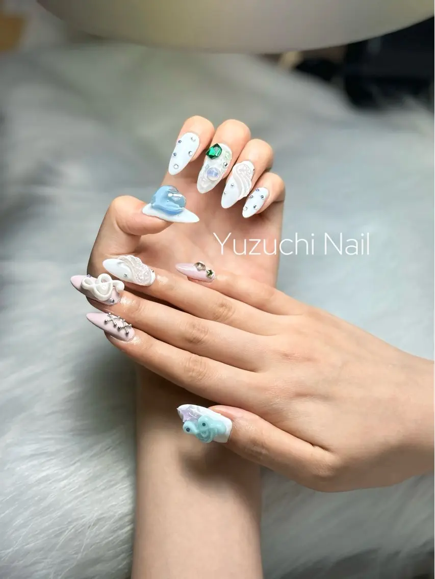 ネイル 夏ネイル ワンホンネイル ハンドネイル ハンドケア Yuzuchi Nailのネイルデザイン