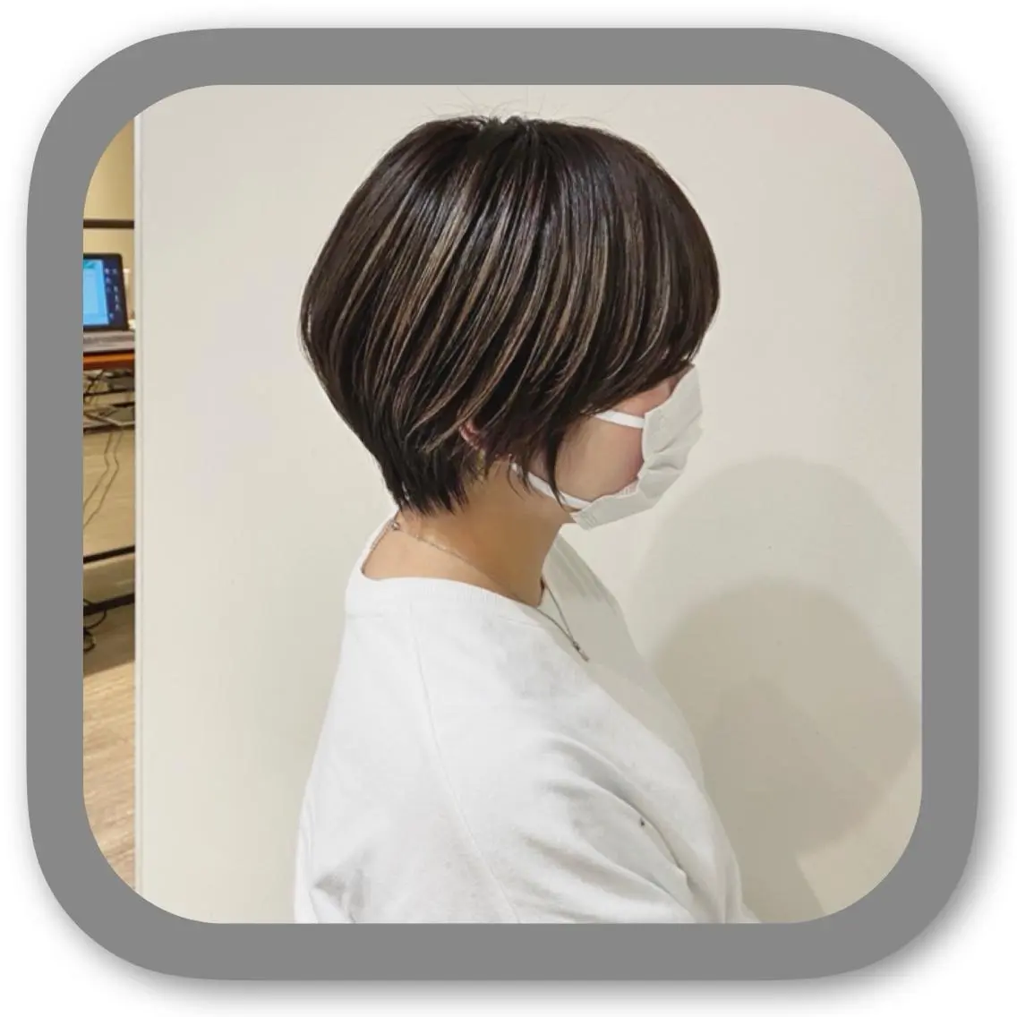 ショート アッシュ ボブ 髪質改善 レイヤーカット ショートヘア カット ショート〜ミディアム 喜多司のヘアスタイル