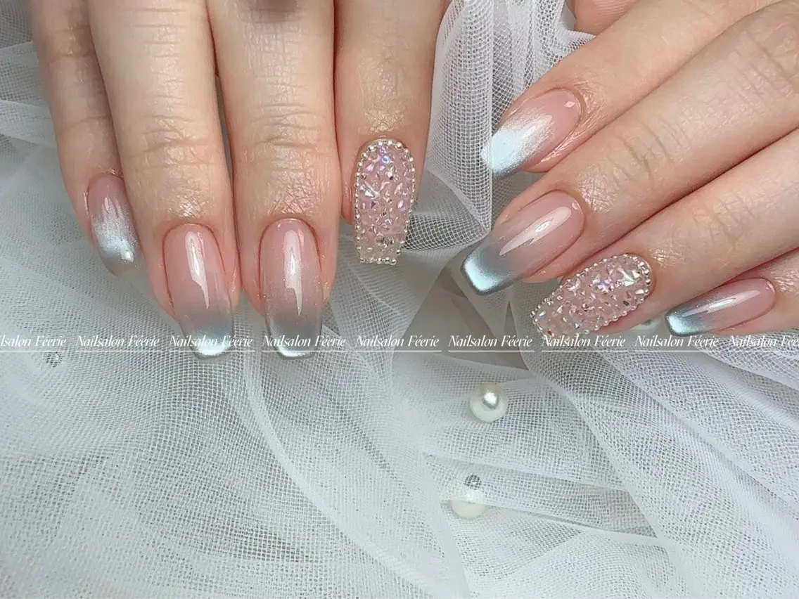 ネイル 成人式 長さ出し フットネイル フレンチネイル ジェルネイル ハンドネイル ハンドケア nail salon Feerieのネイルデザイン