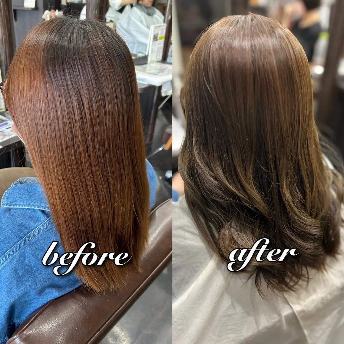 セミロング カラー ベージュカラー オリーブベージュ ヘアカラー LIOS ふうか  🌻のヘアスタイル