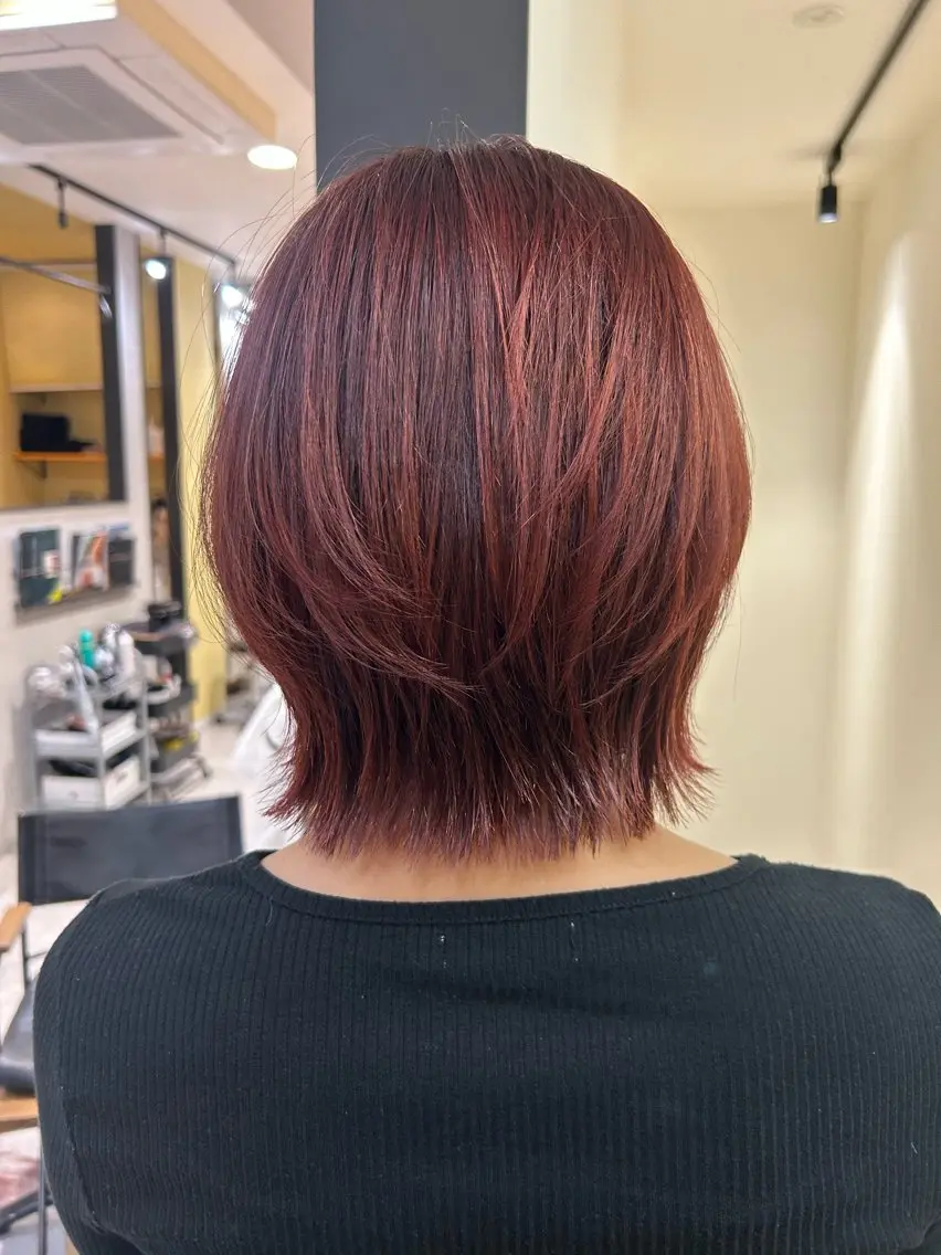 ショート カラー ボブ くびれヘア カット ヘアカラー トリートメント hubhair レイヤー/透明感のヘアスタイル