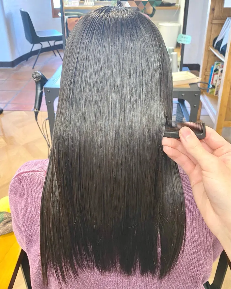 ロング 髪質改善 カット 縮毛矯正 トリートメント 菅野 奏のヘアスタイル