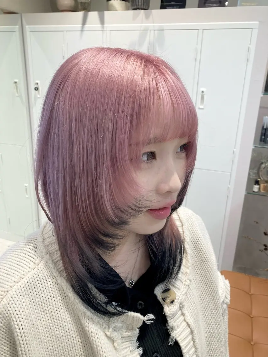 カラー ピンクカラー ヘアカラー WAWA miu🌷のヘアスタイル