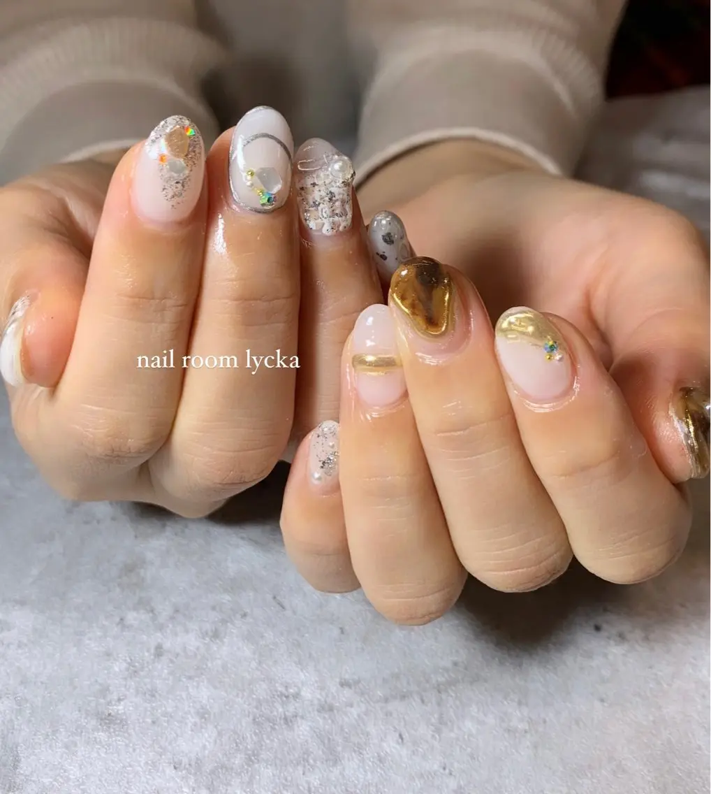 ネイル ネイルルームリッカ 𝐦𝐚𝐲𝐮のネイルデザイン