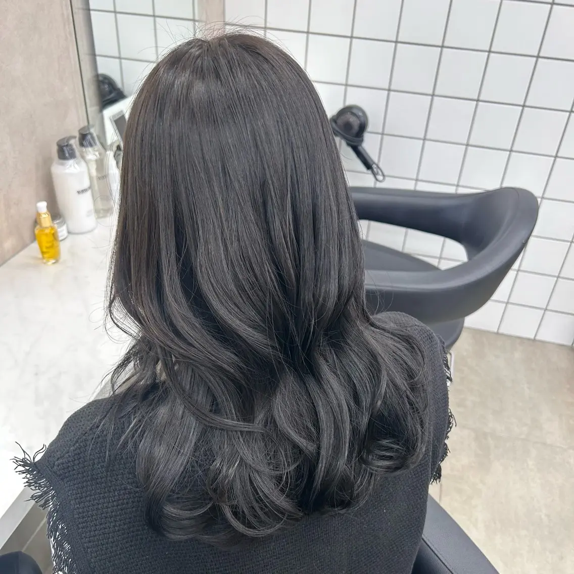 ロング カラー パーマ ヘアアレンジ メンズ キッズ ブリーチなしカラー/ ブラウン/レイヤーのヘアスタイル