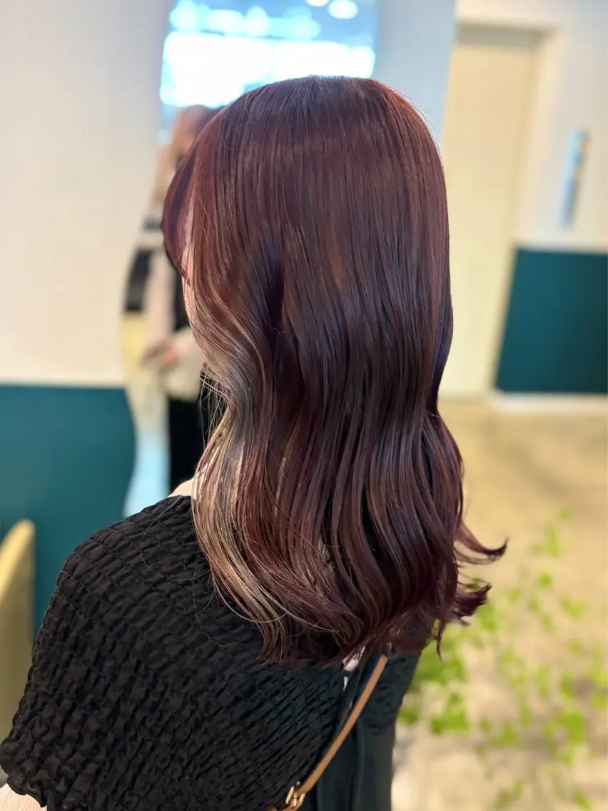セミロング カット ヘアカラー ☁️RIKA☁️ @ri2_____bのヘアスタイル