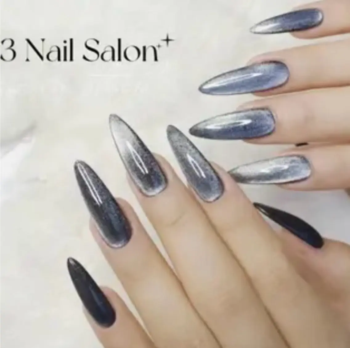 ネイル ハンドネイル H3 Nail Tsuki🦋💙のネイルデザイン