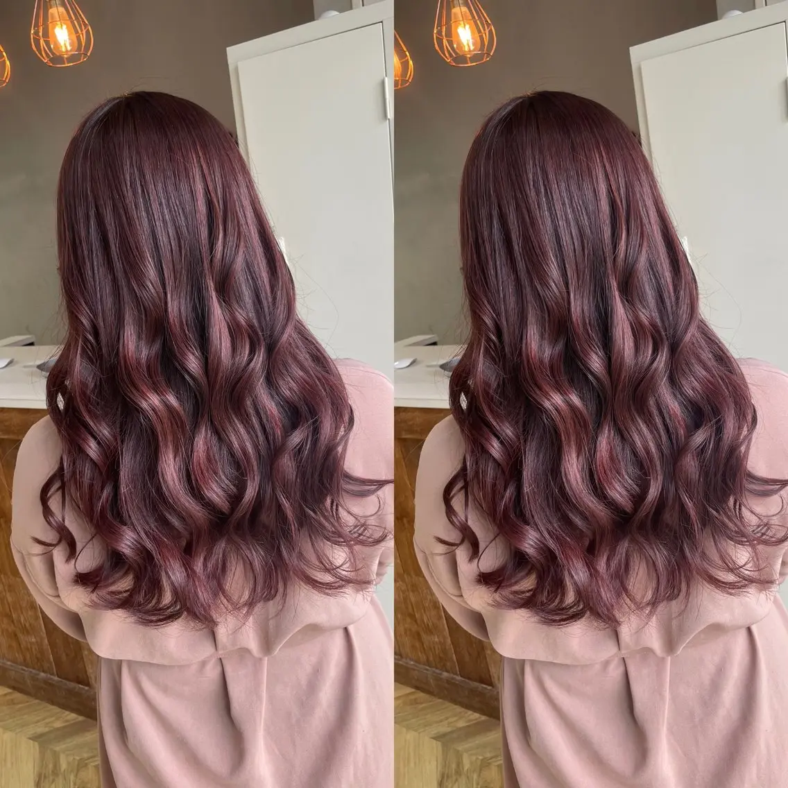 ロング ピンクラベンダー MOMO KAのヘアスタイル