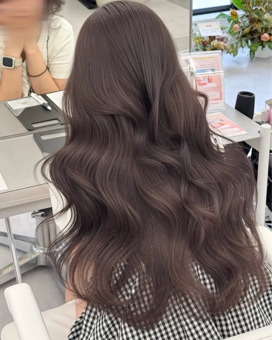 ロング カラー カット ヘアカラー トリートメント 韓国ヘア　紗希 🦋のヘアスタイル