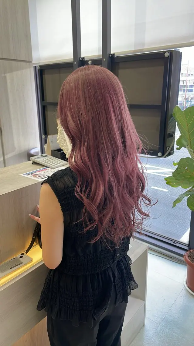 ロング カラー ブリーチ ピンクカラー ✨似合わせ特化美容師 WILL上村 拳吾のヘアスタイル
