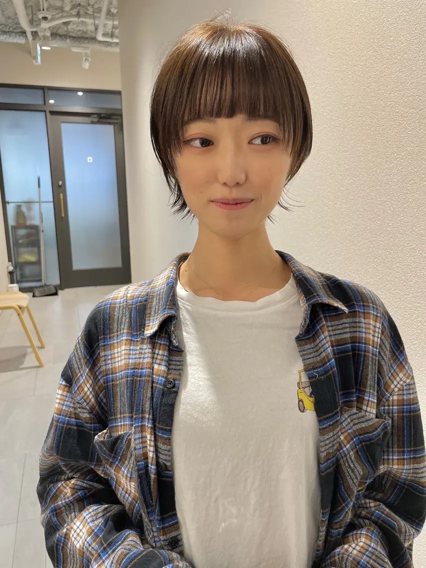 ショート カラー ヘアカラー 髪質改善will hairdesignのヘアスタイル