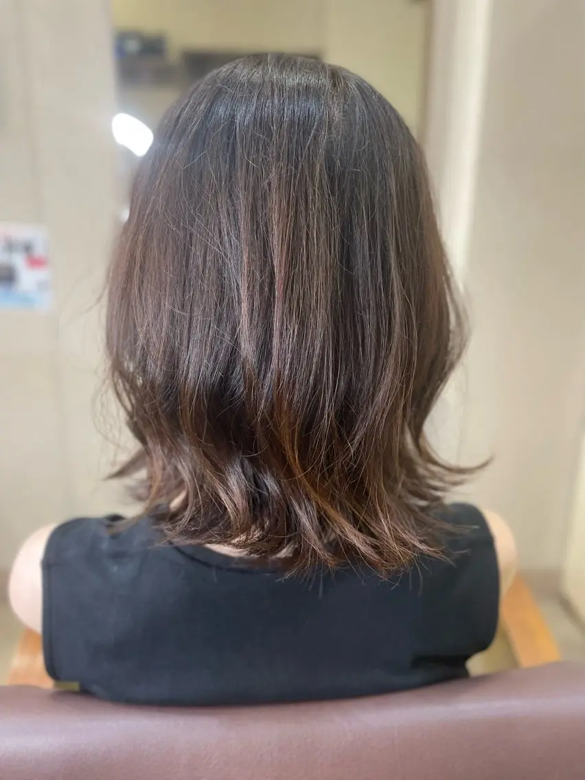 ミディアム 外ハネヘア カラー/フリーランス 鈴木　亜紀子のヘアスタイル