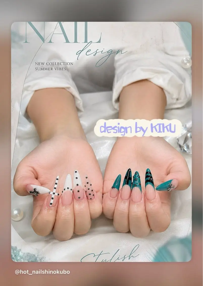 ネイル アートネイル オーロラネイル クリアネイル 長さ出し フレンチネイル ハンドネイル HOT Nail Salonのネイルデザイン