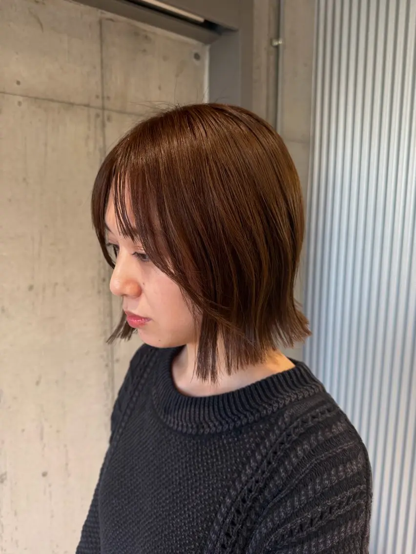 ミディアム カラー ヘアアレンジ ボブ×艶カラー 特化・リクト💥のヘアスタイル