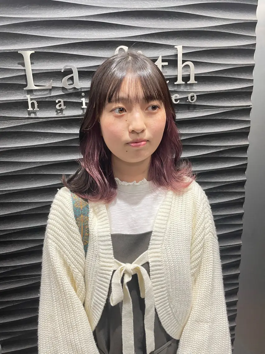 ミディアム ヘアカラー カラーブリーチ特化 石原勇希のヘアスタイル