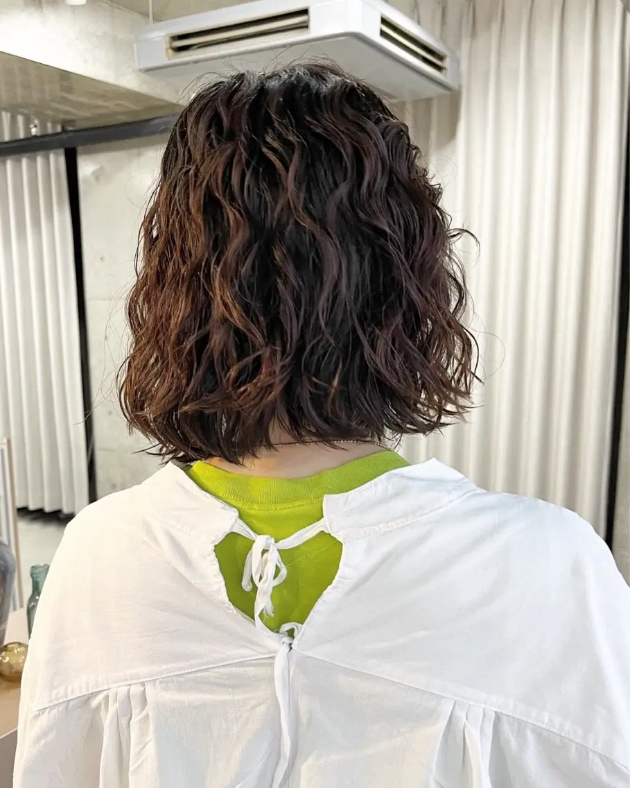 ミディアム カラー パーマ カット 表参道🌿赤み消し カラー/チナツのヘアスタイル
