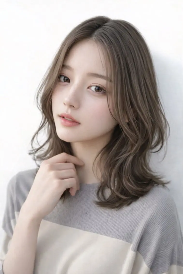 ミディアム カラー 透明感カラー グレージュ イルミナカラー 外国人風カラー カット ヘアカラー トリートメント 田村和範/似合わせ カラー/髪質改善のヘアスタイル