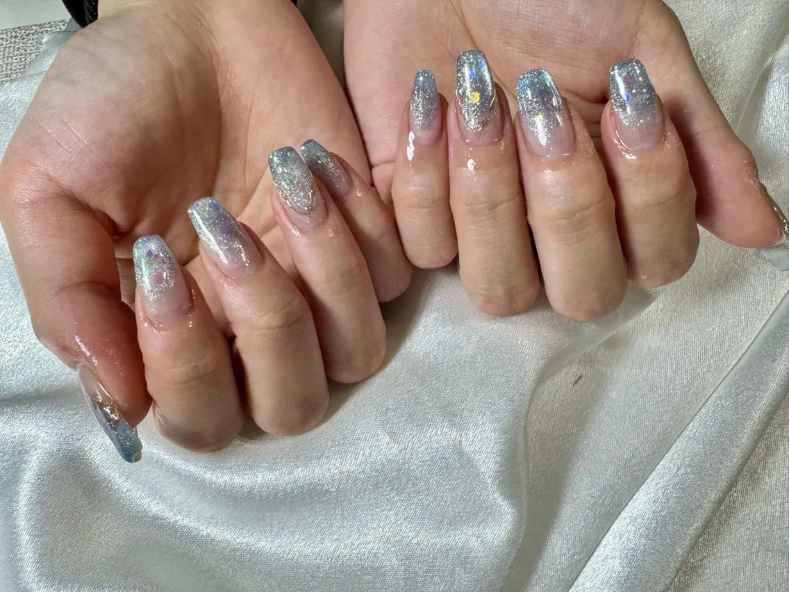 ネイル オーロラネイル 桜ネイル フラワーネイル フットネイル フレンチネイル ハンドネイル kikinail 溝の口のネイルデザイン