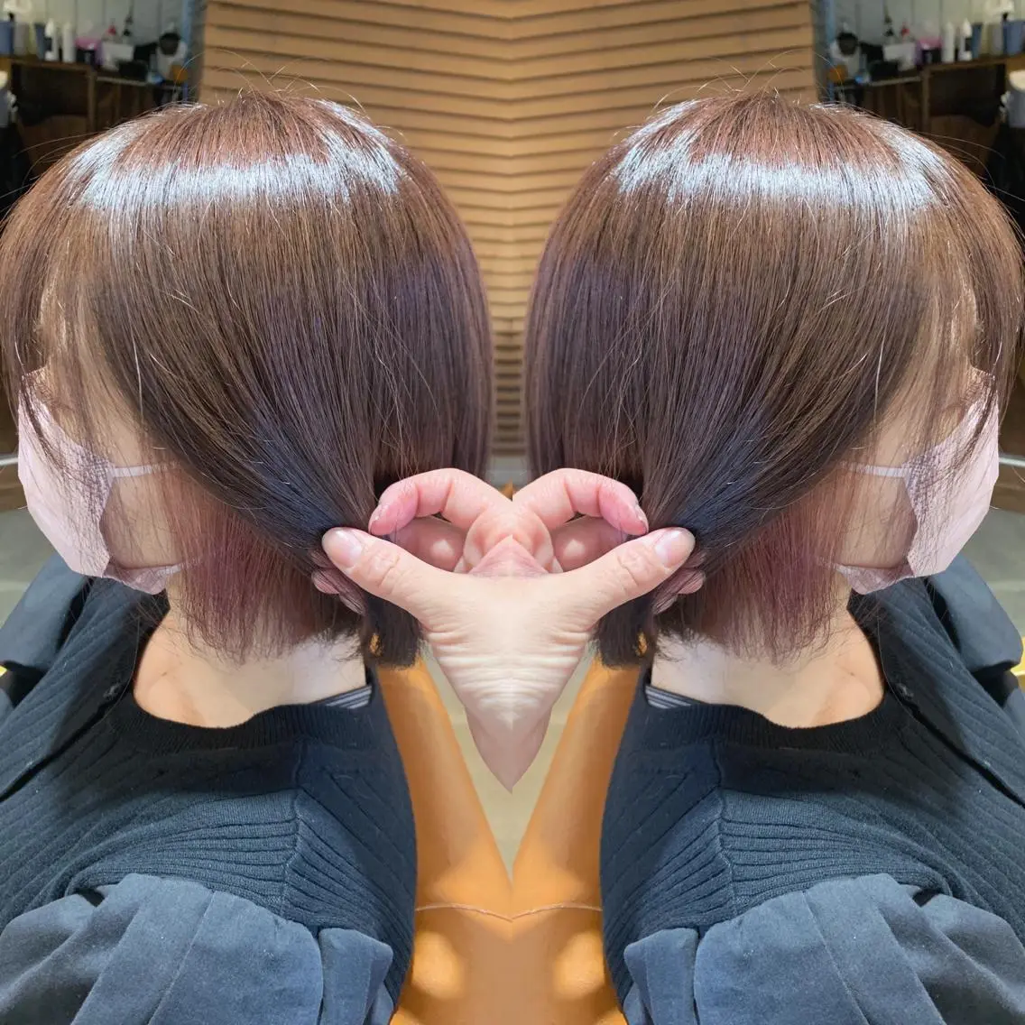 ショート カラー 透明感カラー イルミナカラー ピンクカラー ピンクパープル パープルカラー 韓国🇰🇷 ✂︎hair 内田愛のヘアスタイル
