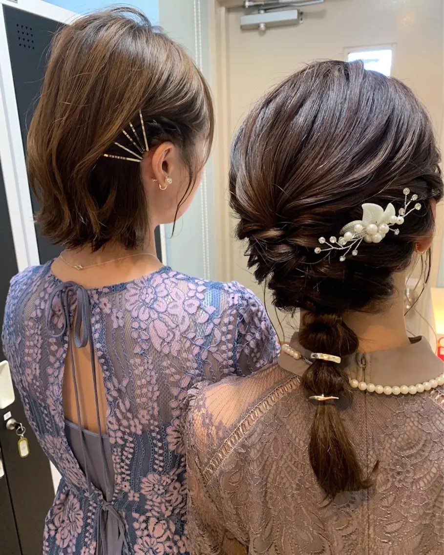 セミロング ヘアアレンジ 結婚式・ブライダル takebuchi harukaのヘアスタイル