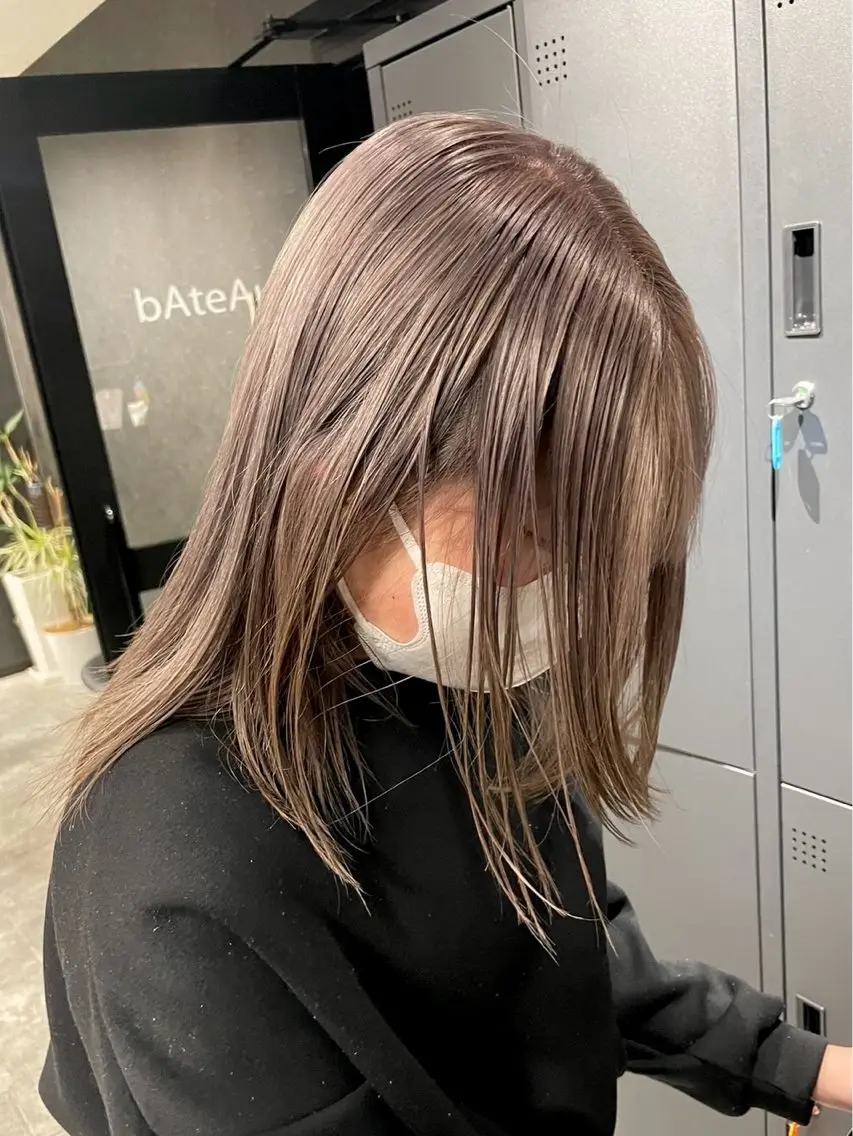 ミディアム カラー ヘアカラー トリートメント 💎透明感カラー💎 bAteAu あまねのヘアスタイル