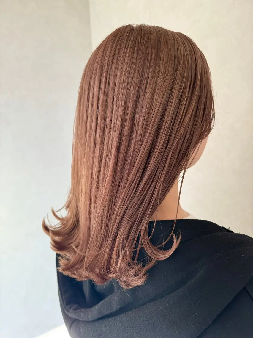 カラー ベージュカラー ブリーチ ダブルカラー オレンジ オレンジベージュ 辻 泰之のヘアスタイル
