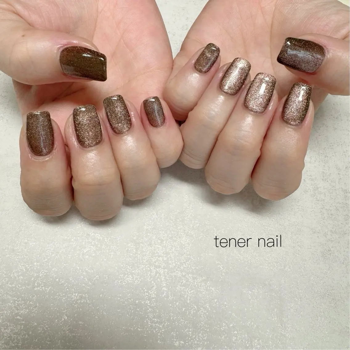 ネイル ブラウン マグネットネイル テネルネイル tener nailのネイルデザイン
