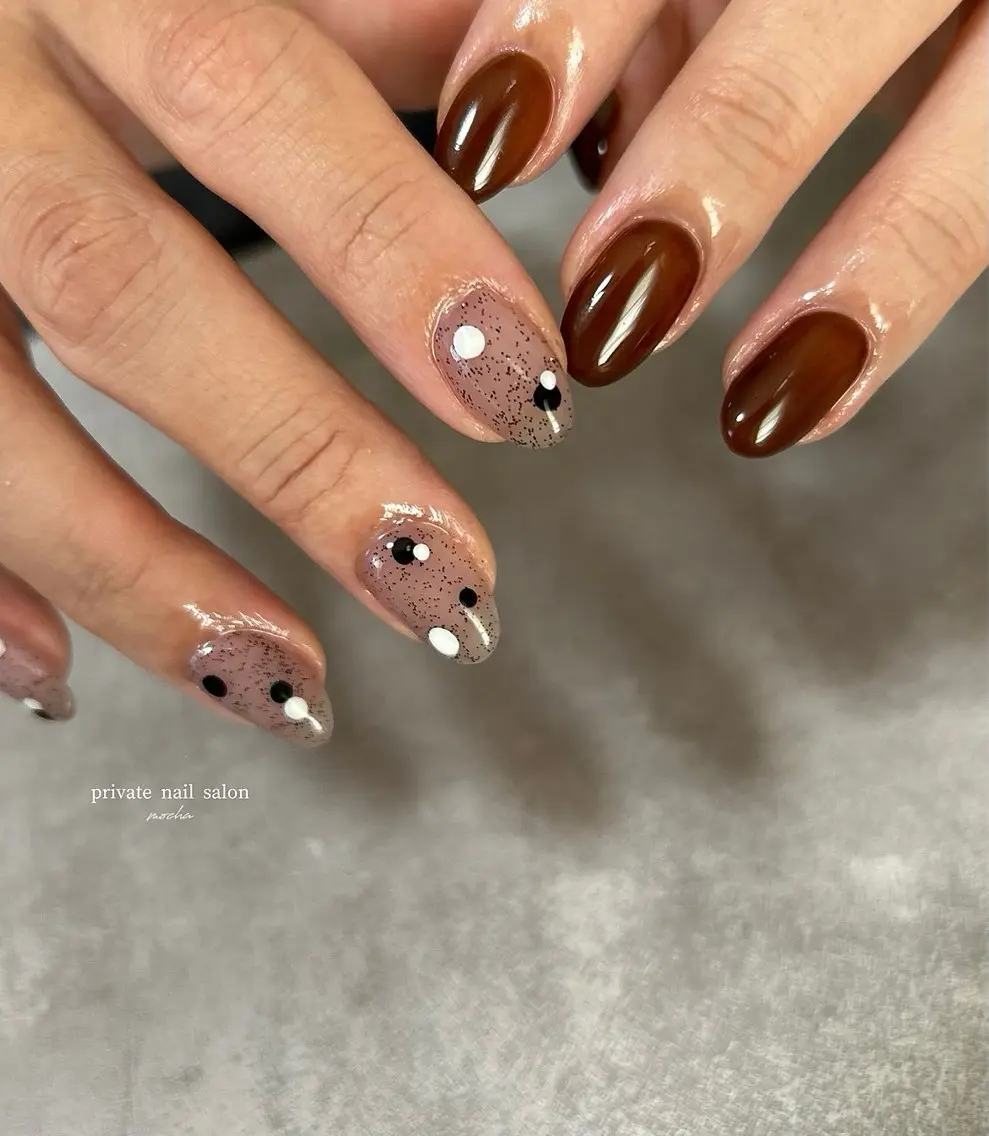 ネイル アートネイル カジュアル フレンチネイル マグネットネイル ミラーネイル ハンドネイル mocha nailのネイルデザイン