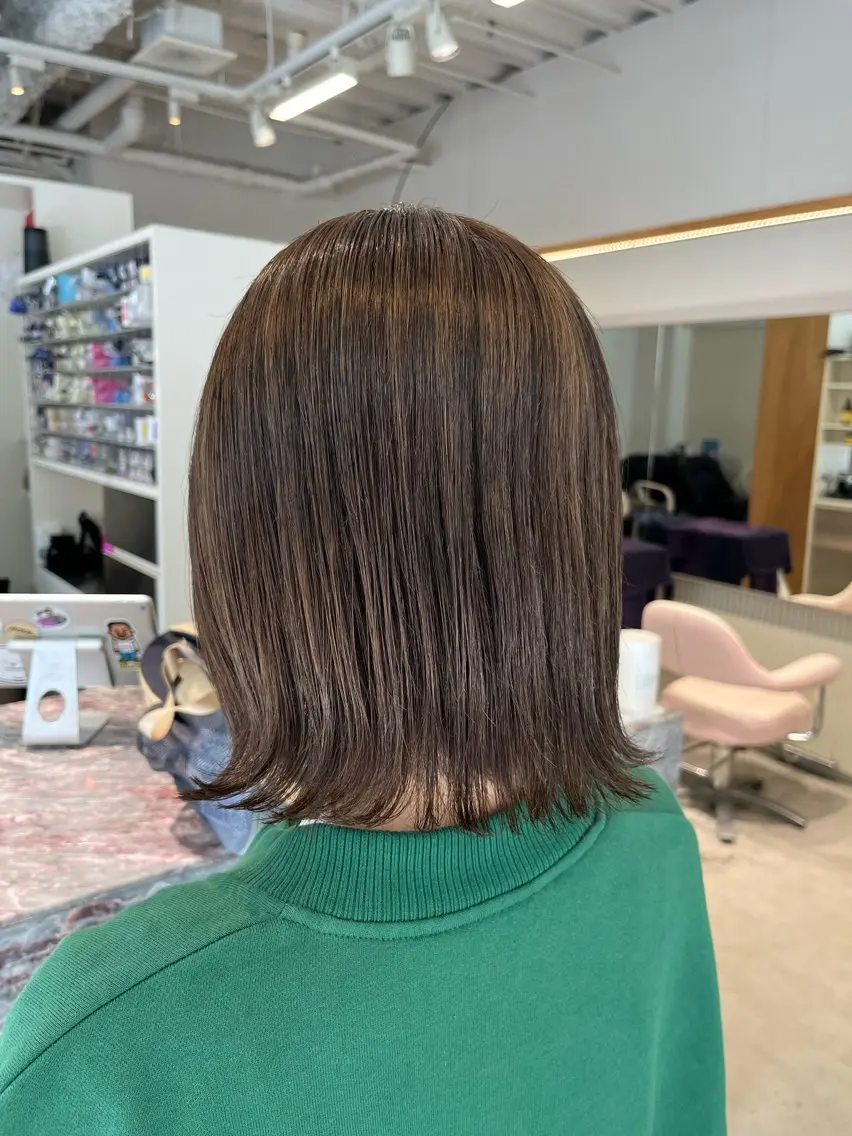 ミディアム カラー カット ヘアカラー トリートメント 池田 寿子のヘアスタイル