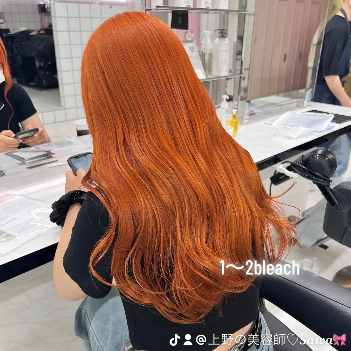 ミディアム カラー ヘアアレンジ カット ヘアカラー トリートメント ヘッドスパ ヘアセット 💕上野美容師☁ ブリーチ💖サワのヘアスタイル