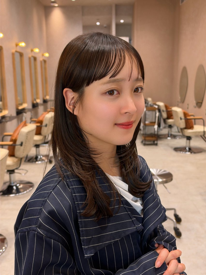 セミロング カット ヘアカラー トリートメント ヘッドスパ ヘアセット 🧡ボブ/うる艶カラ ー🩵　さくら🌸のヘアスタイル