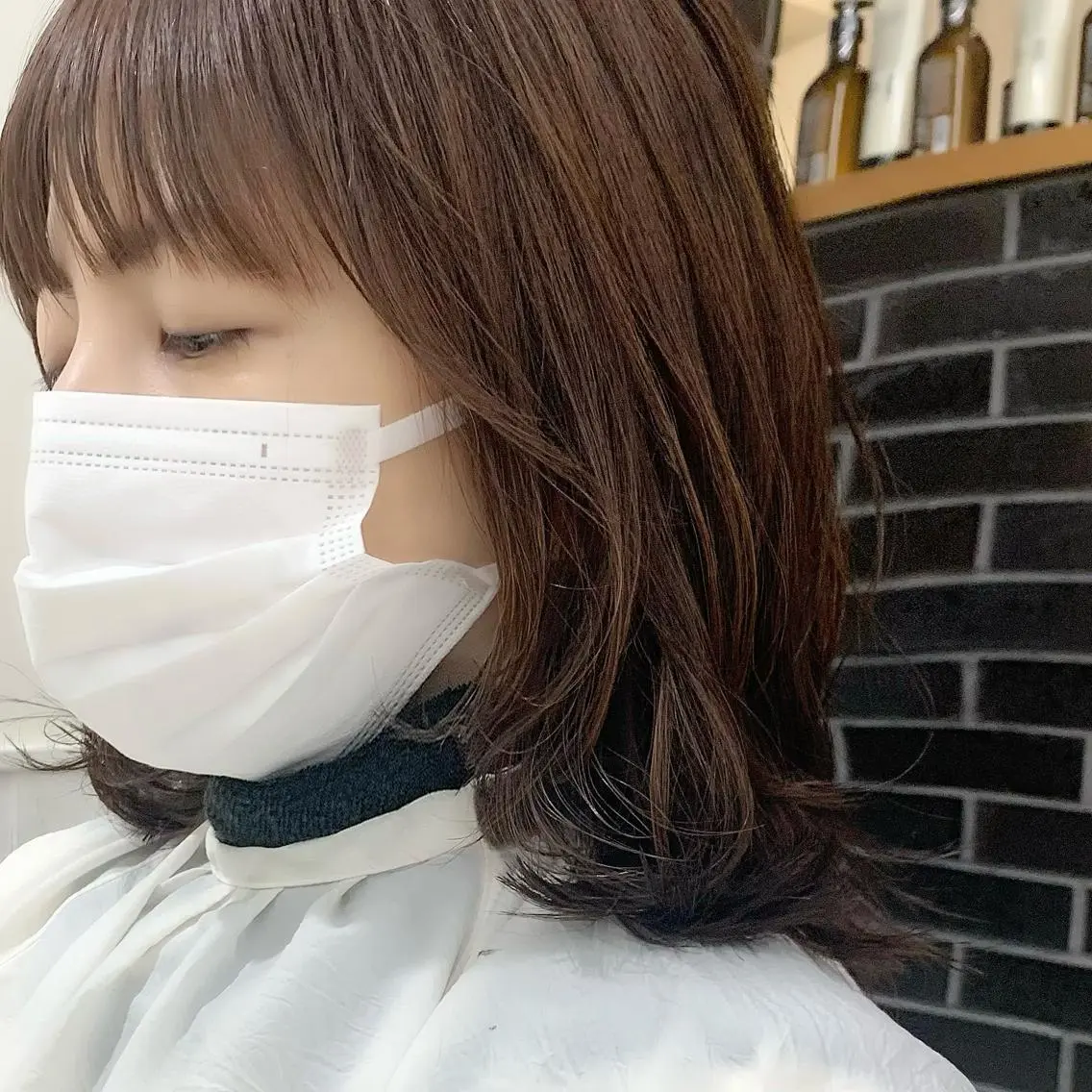 ミディアム カラー パーマ ヘアアレンジ メンズ キッズ ネイル マツエク・マツパ レイヤーカット/ 巻ける縮毛矯正のヘアスタイル