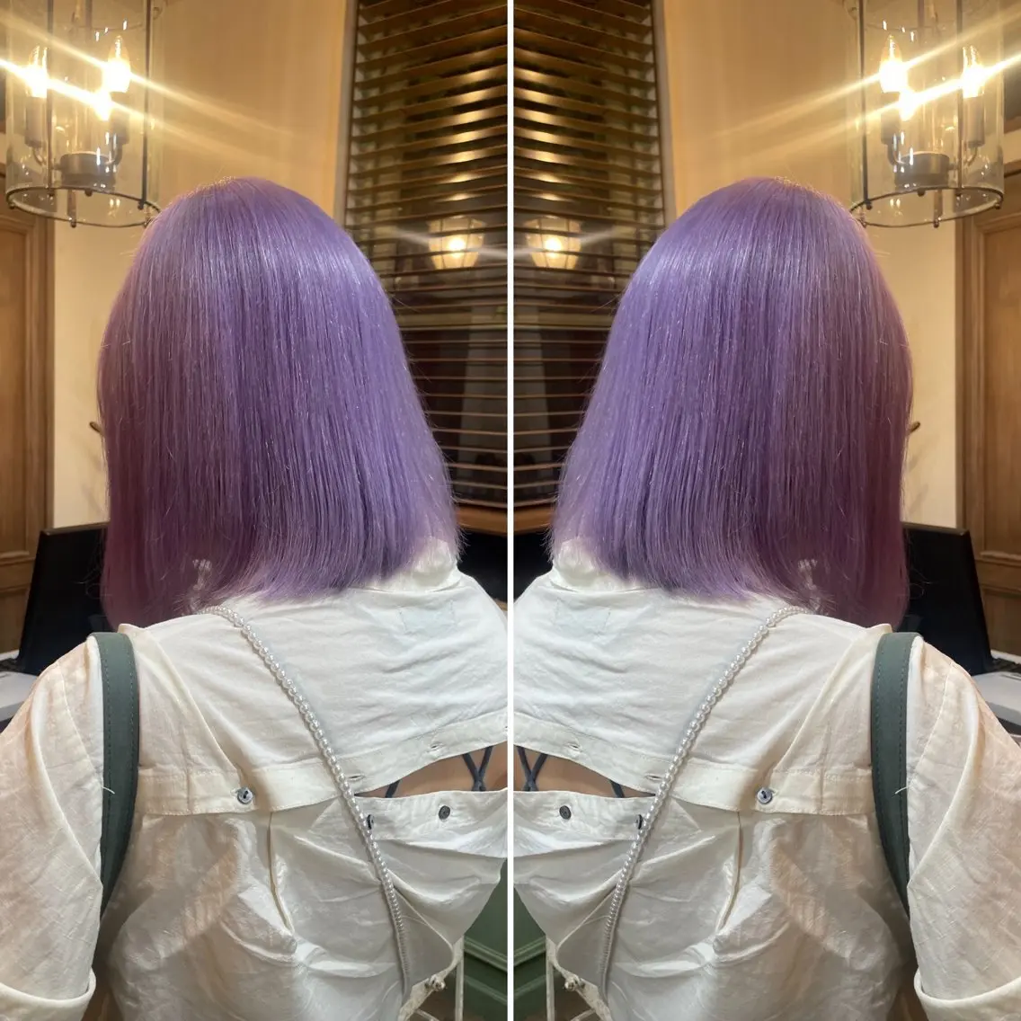 カラー ラベンダーカラー 小山 奈津のヘアスタイル