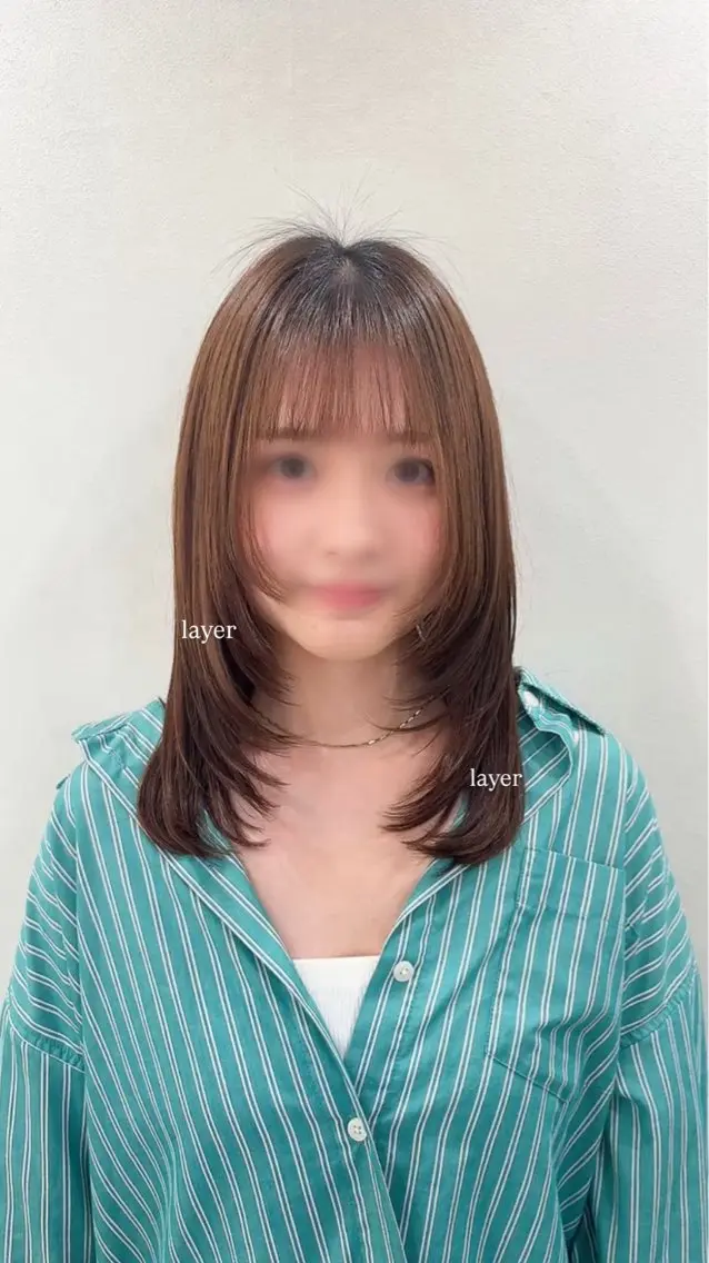 ミディアム 韓国風ヘア レイヤーカット カット トリートメント 坂本奈都美/Jr.s 🎀のヘアスタイル