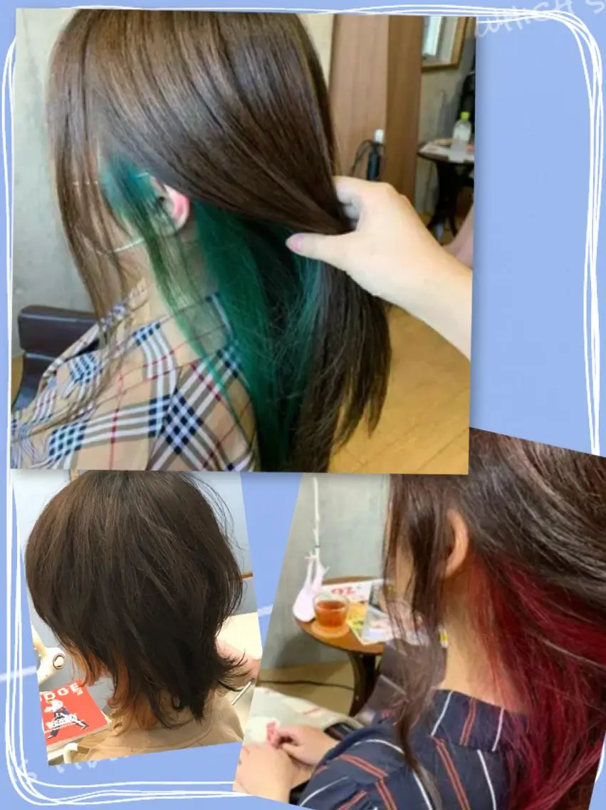 インナーカラー(ブリーチ込み)+全体カラーの写真