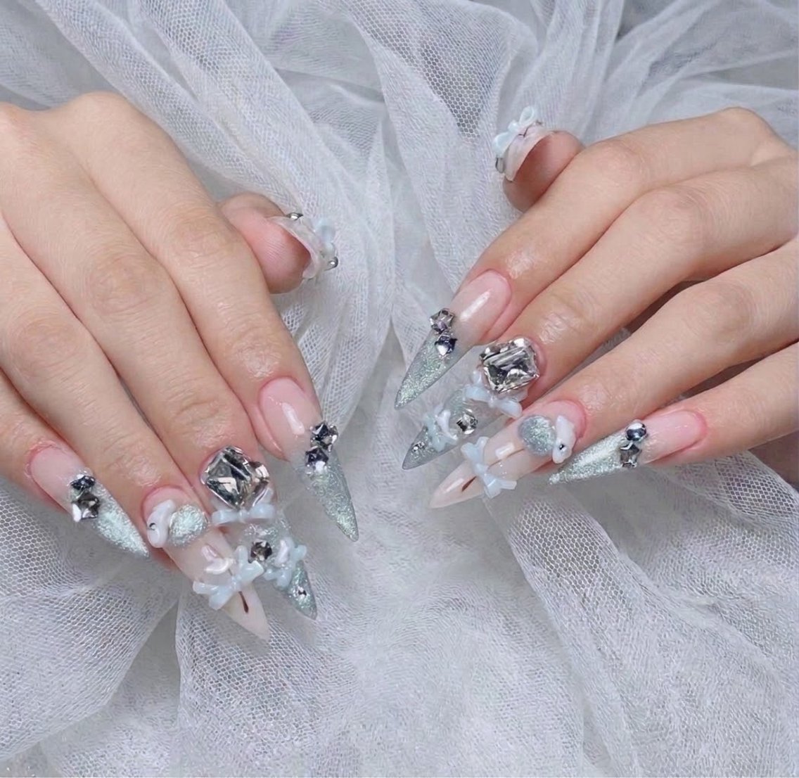 ロング 韓国風ヘア ロング ハンドネイル ハンドケア CHIBI NAIL SALON 船橋のネイルデザイン