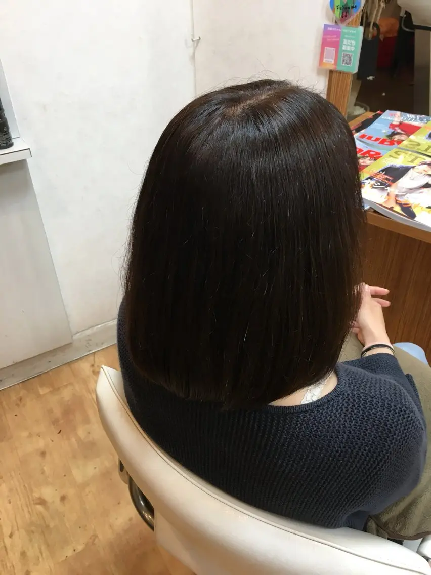 ミディアム 高畑駅×縮毛矯正 縮毛矯正×湯浅貴子のヘアスタイル
