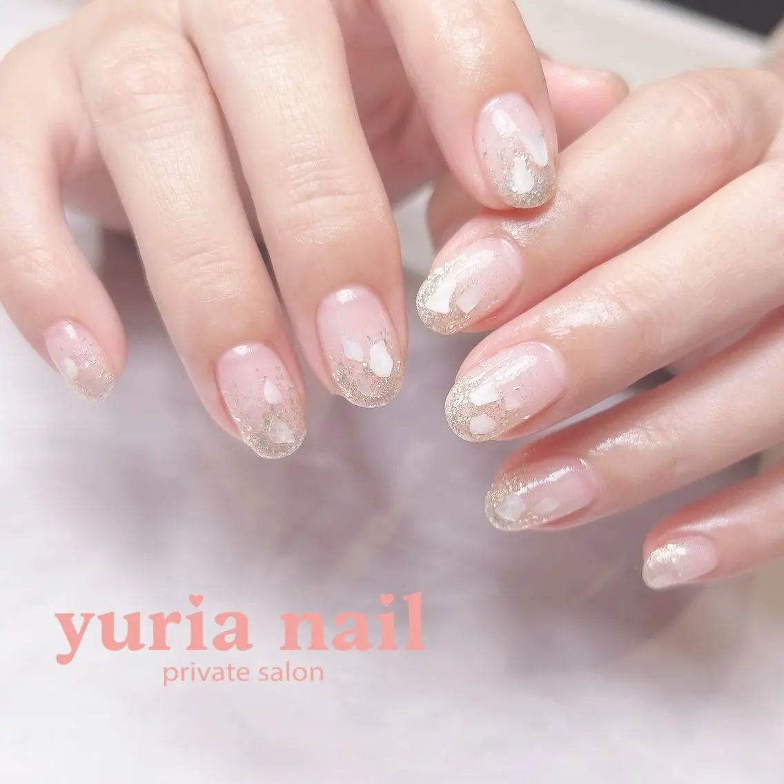 ネイル ジェルネイル ゴールド ラメ(グリッター) ハンドネイル 小林 ゆりあのネイルデザイン