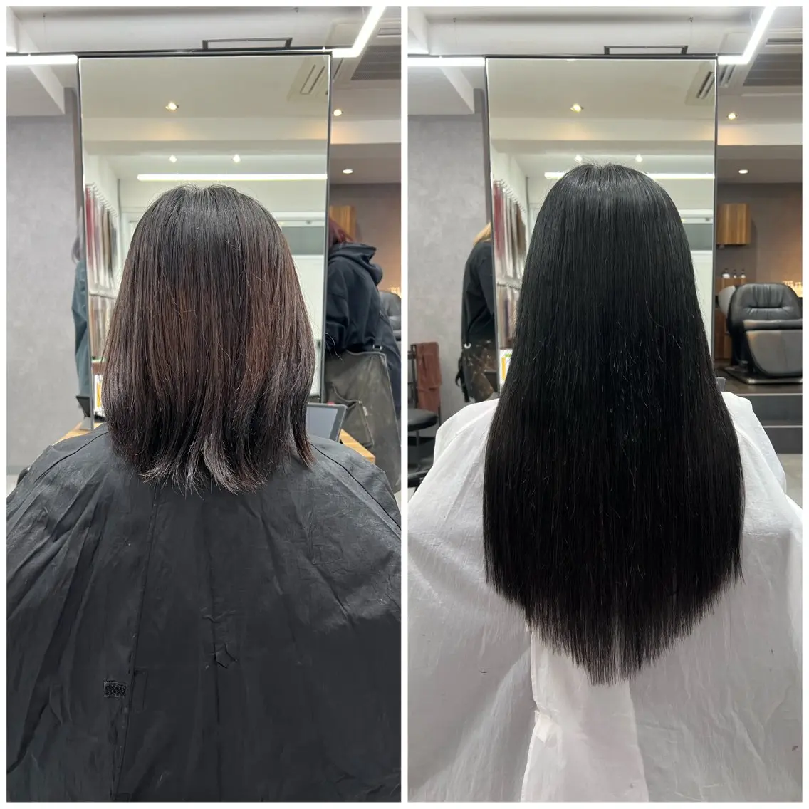 ロング カラー シールエクステ 黒髪 エクステ ロング ショート/ウルフ カットモデル募集のヘアスタイル