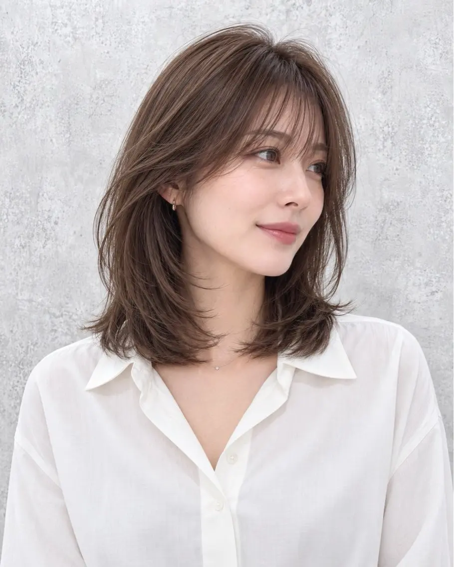 ミディアム 臼井 美羽のヘアスタイル