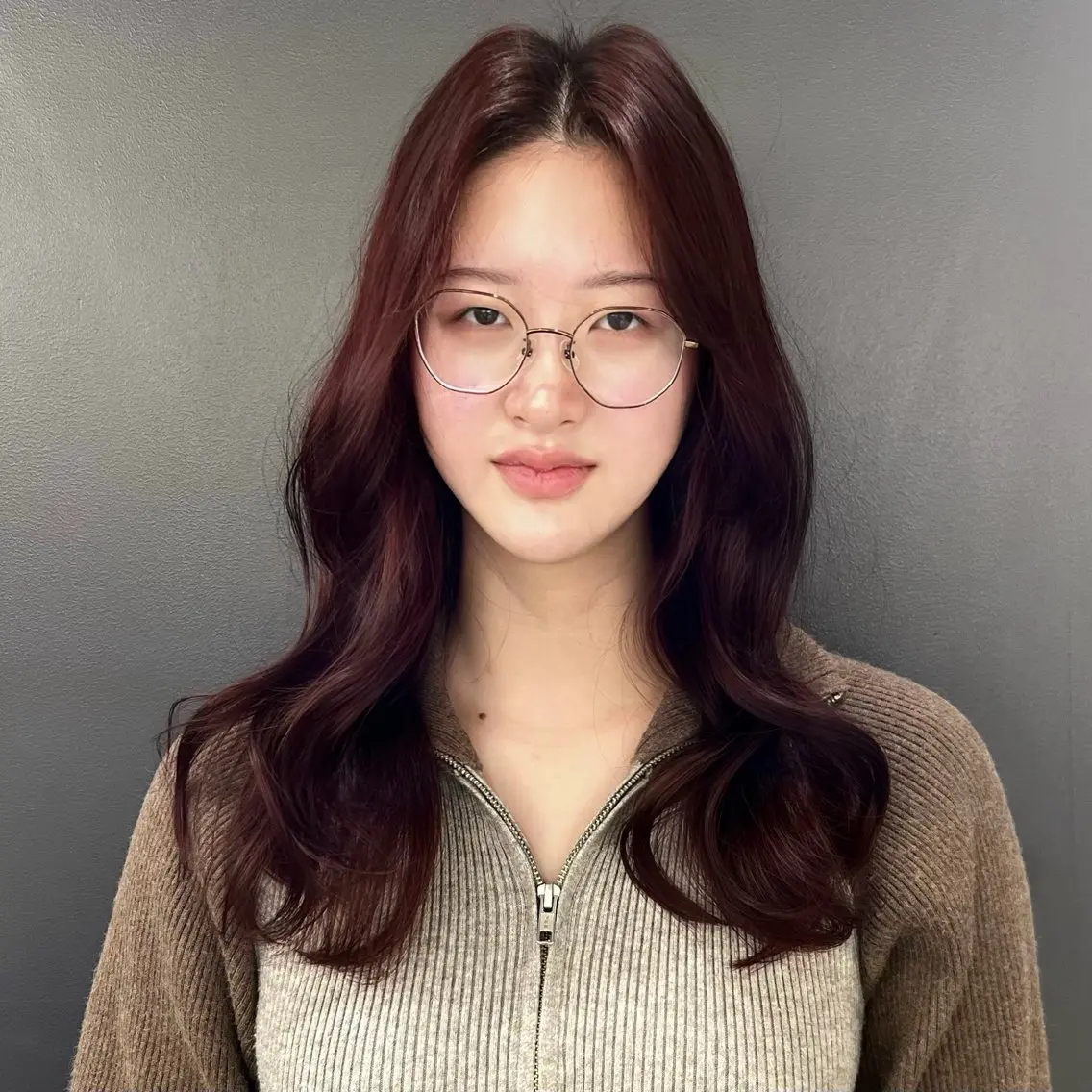 ロング カラー ヘアアレンジ カット ヘアカラー トリートメント ヘアセット 韓国ヘア/レイヤー/ 🩶ツブラ🩶のヘアスタイル